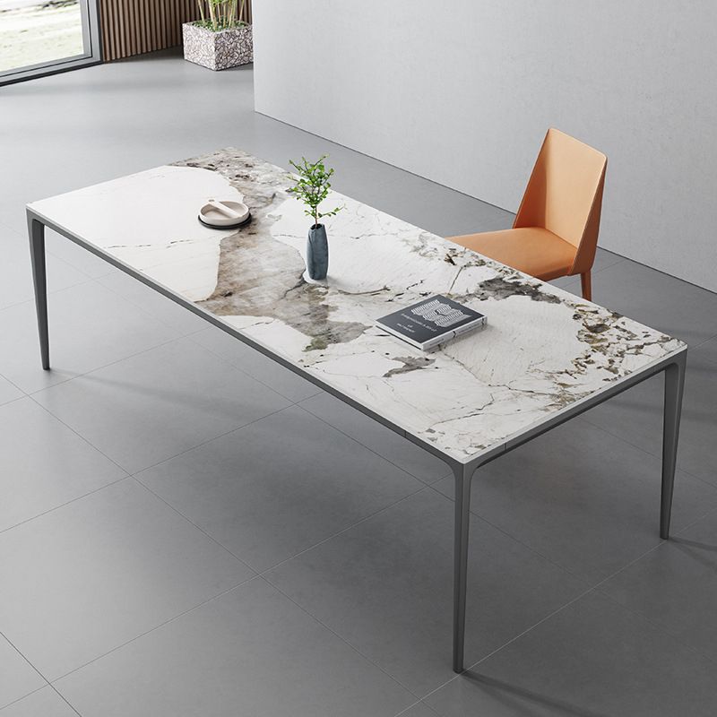 Polished Finish Stone Top Dining Table Set 1/2/4/5/7 Pieces Modern Dinette Set