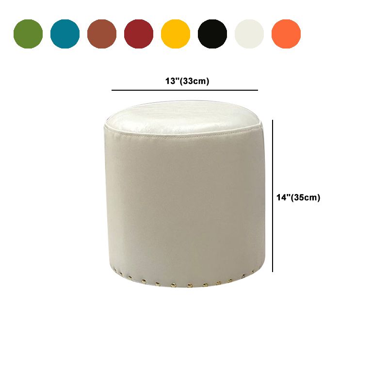 Modern PU Leather Pouf Chair Plain Cylinder Shape Nailhead Trim Sherpa Pouf Clearhalo 'furn' 'furn_ottomans_poufs' 'Furniture' 'Living Room Furniture' 'Ottomans & Poufs' 'ottomans_poufs' 1200x1200_0c083a58-d082-4b9c-88db-9ceeac988373