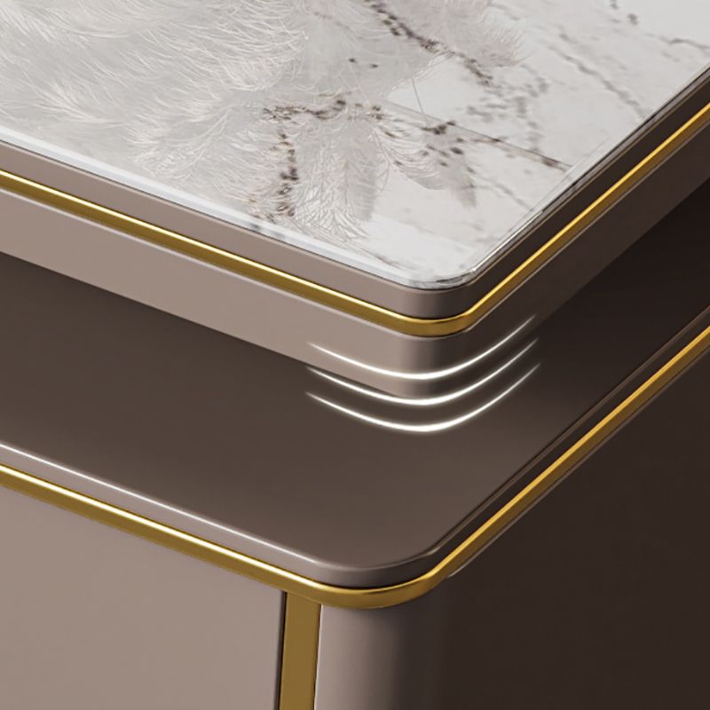 Pedestal Glam Office Desk Slate Writing Desk with File Cabinet for Office Clearhalo 'furn' 'furn_office_desk' 'Furniture' 'Office Desks' 'Office Furniture' 'office_desk' 1200x1200_0c084a9e-7e62-4f90-afe7-8b0b86579705