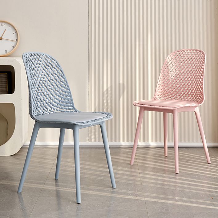 Sillas de comedor de estilo contemporáneo sillas sin brazos con patas de plástico para el hogar