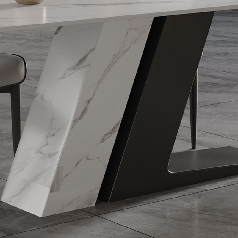 Eenvoud Stijl Dinette Tafel Rechthoek Stenen Eettafel voor Keuken