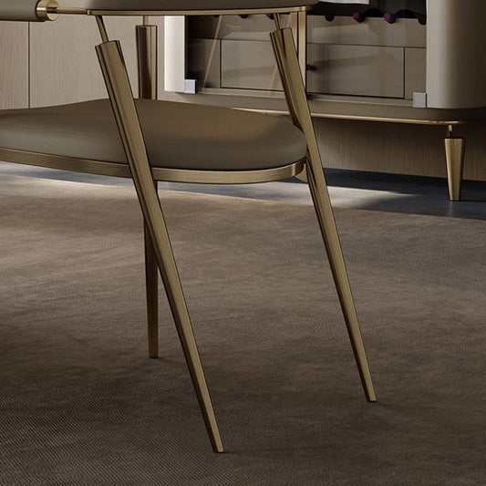 Glam Upholstered Arm Chair Dining Room Metal Dining Arm Chair