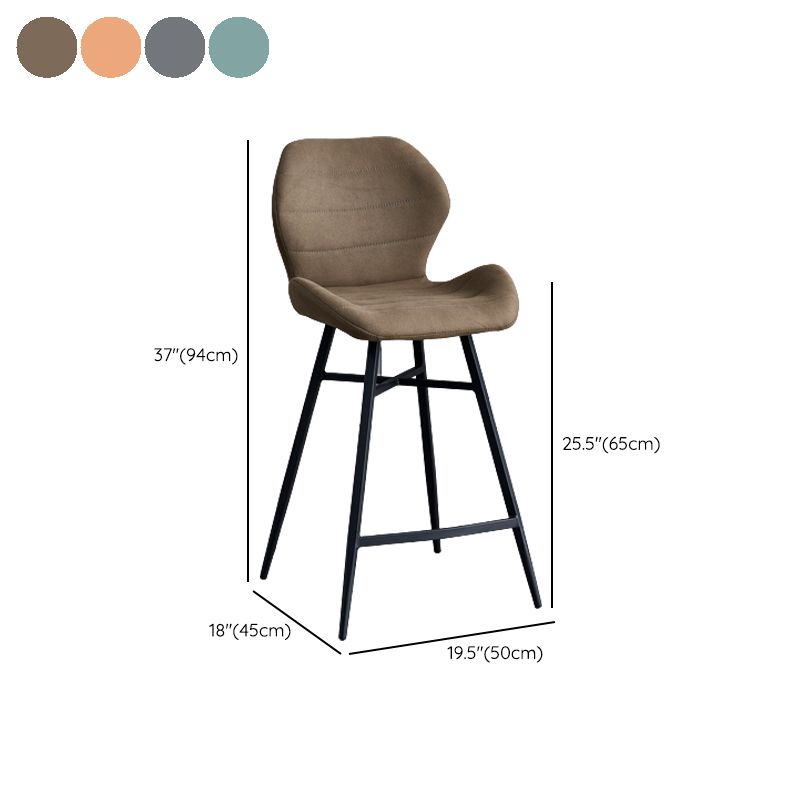 Gevormde stoel gestoffeerde lage rugbarkrukken met metalen basis