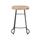 Industrial Saddle Seat Counter and Bar Stool Wood and Metal Backless Bar Stool