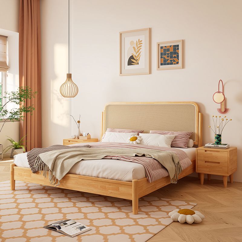 Letto rattan e pannello di gomma letto tropicale naturale rettangolare