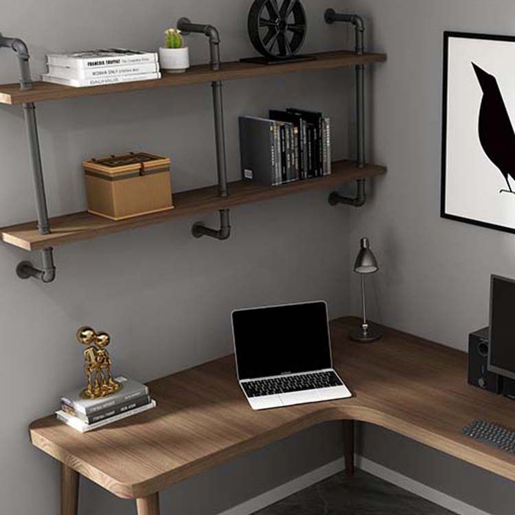 Solid Wood Corner Writing Desk Modern 29.53" Tall Office Desk with H-Base Clearhalo 'furn' 'furn_office_desk' 'Furniture' 'Office Desks' 'Office Furniture' 'office_desk' 1200x1200_0c0c98b2-6bbe-460c-aacd-69c678d3bcfa