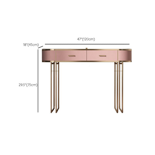 Tavolo da toeletta da top in ardesia rosa da 29,52 "con vanità per il trucco dei cassetti