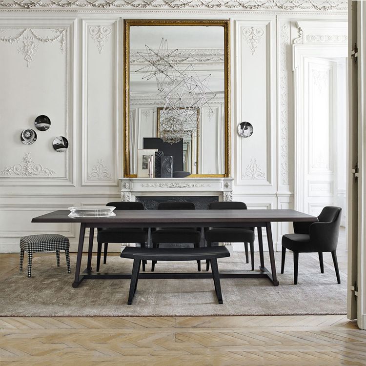 Pine Wood Top Dining Table Traditional Luxury Table with Trestle Base Clearhalo 'Dining Tables & Seating' 'Dining Tables' 'dining_table' 'furn' 'furn_dining_table' 'Furniture' 'furniture_dining_table' 'Kitchen & Dining Furniture' 'kitchen' 'kitchen_dining_table' 1200x1200_0c0cf99a-4fda-4e60-861a-4375ce6a9b05