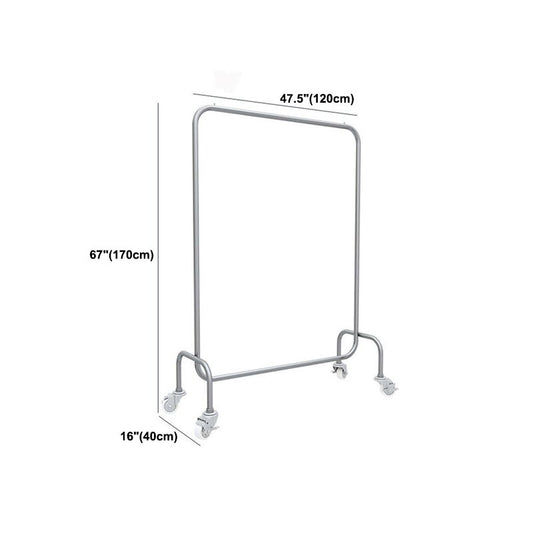Industrial Style Metallic Coat Hanger Free Standing Coat Rack with 4 Wheels Clearhalo 'Entry & Mudroom Furniture' 'furn' 'furn_hall_tree_coat_racks' 'Furniture' 'Hall Trees & Coat Racks' 'hall_tree_coat_racks' 1200x1200_0c0d9e63-e52e-4846-ac80-49705971c873