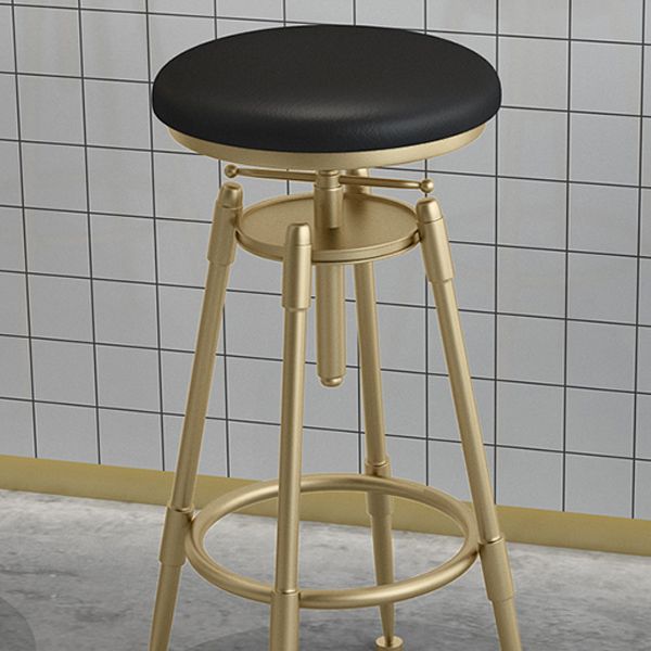 Glam Rotatable Liftable Counter Stool Iron Cashier Bar Stool with Cushion and Pedal Clearhalo 'Bar Furniture' 'Bar Stools' 'bar_stools' 'furn' 'furn_bar_stools' 'Furniture' 'furniture_bar_stools' 'Kitchen & Dining Furniture' 1200x1200_0c0e02ae-0f52-400a-b785-8919edc786b5