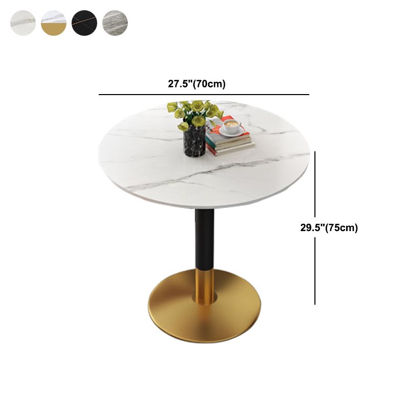 Mesa de comedor redonda Escritorio con base de pedestal de lujo de piedra sinterizada