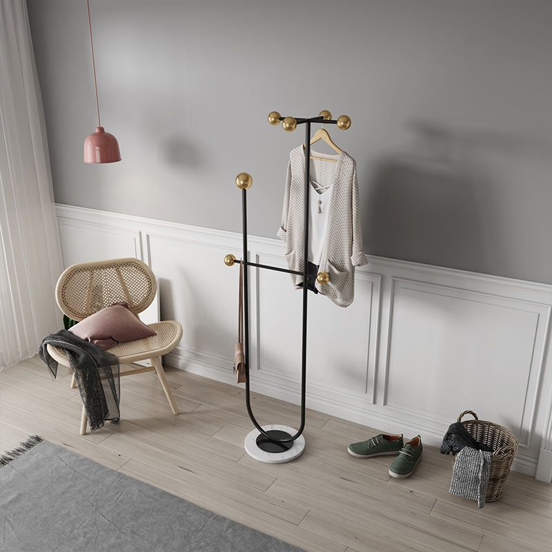 Gorgeous Coat Rack Marble Bottom 7 Coat Hooks Metal Coat Rack Clearhalo 'Entry & Mudroom Furniture' 'furn' 'furn_hall_tree_coat_racks' 'Furniture' 'Hall Trees & Coat Racks' 'hall_tree_coat_racks' 1200x1200_0c104b49-67ac-40d3-af57-8b7382be562e