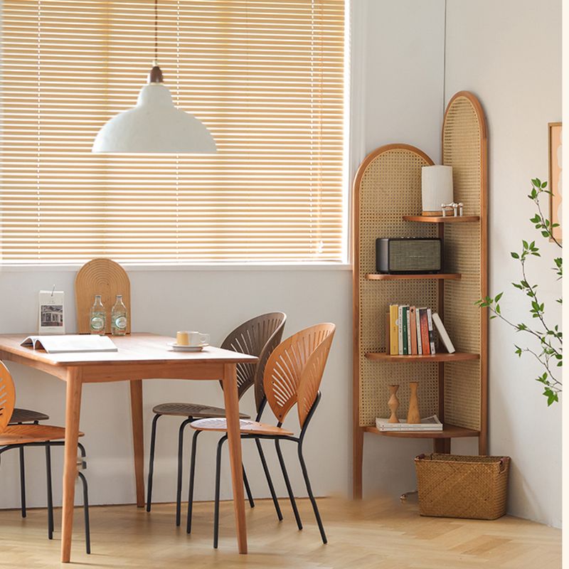 Hoek houten 4-laags plank hedendaagse boekenkast met planken