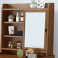 Vanity da tavolo in legno massello a 3 cassetti scandinavi con specchio