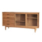4-Drawer Pine Wood Credenza Modern Glass Sliding Door Cabinets Sideboard for Living Room Clearhalo 'buffet_sideboard' 'Buffets & Sideboards' 'furn' 'furn_buffet_sideboard' 'Furniture' 'furniture_buffet_sideboard' 'Kitchen & Dining Furniture' 1200x1200_0c11afa9-9e6f-45c8-9f2f-ca19212f5d92