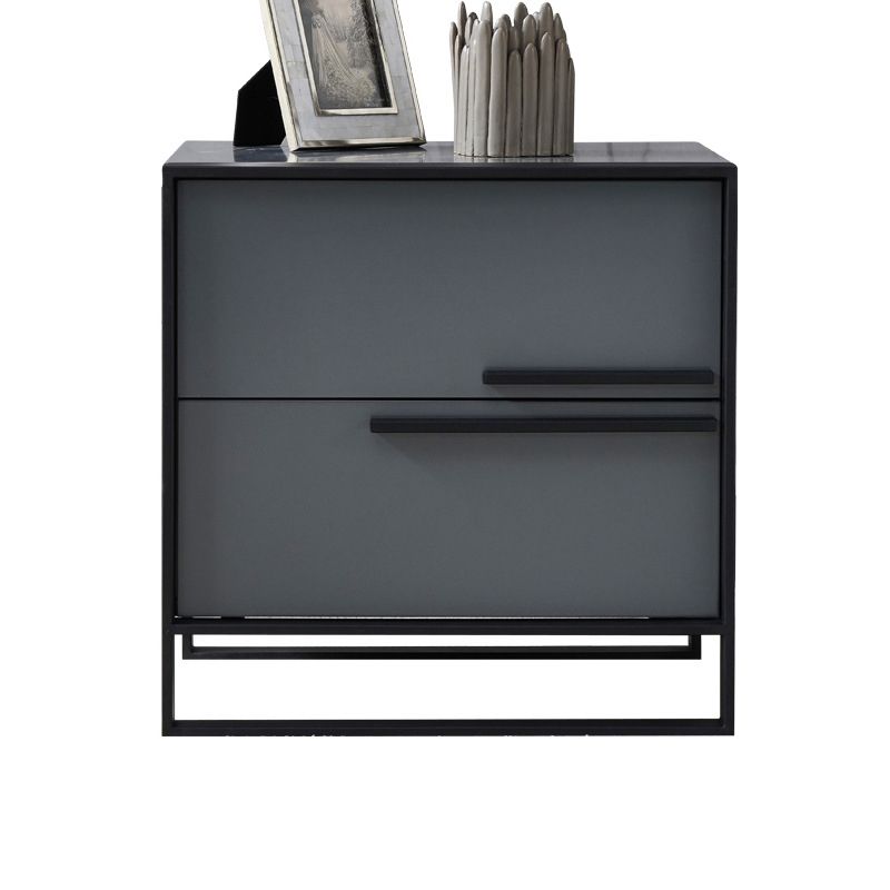 Moderner Metallrahmen Massivholz Top weiß/schwarz/grau Nachttisch