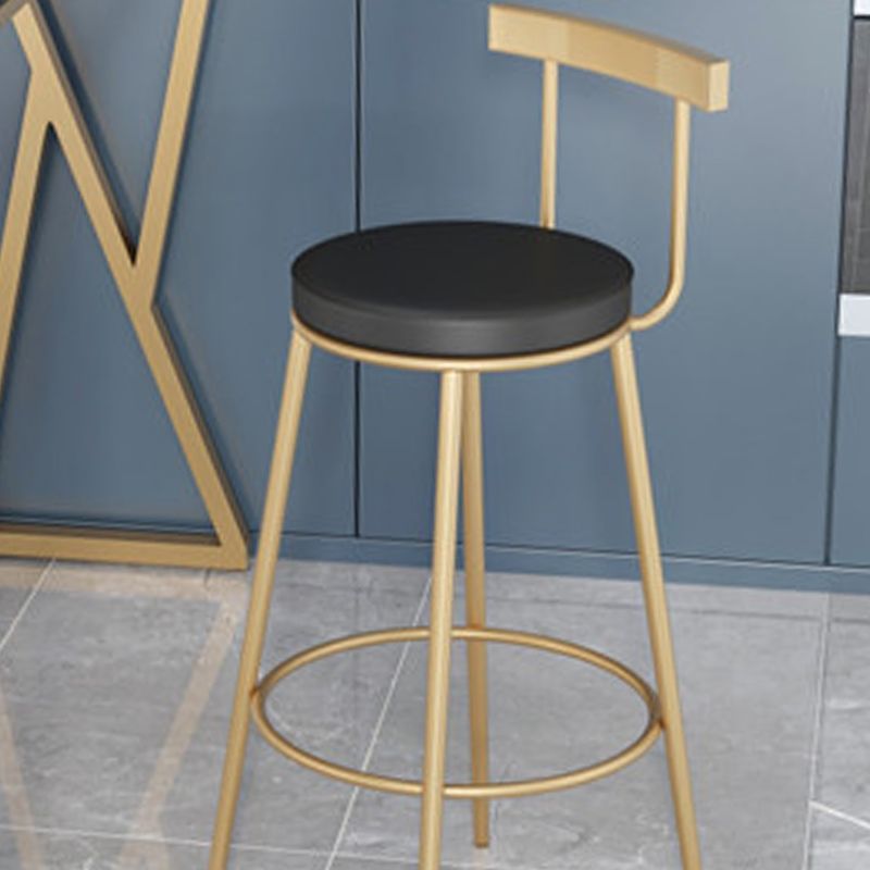 Contemporary Velvet Counter Stool Round Living Room Bar Stool with Metal Legs Clearhalo 'Bar Furniture' 'Bar Stools' 'bar_stools' 'furn' 'furn_bar_stools' 'Furniture' 'Kitchen & Dining Furniture' 1200x1200_0c142e94-ff1d-4f86-901f-efec01d170d8