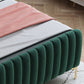 Glam Style Bed Frame Solid Color Standard Bed with Headboard