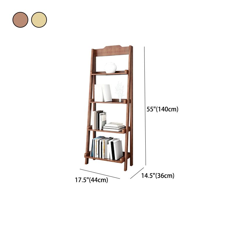 Modern Style Bookcase Rubber Wood Open Back Ladder Bookshelf for Home Office Clearhalo 'Bookcases' 'furn' 'furn_bookcases' 'Furniture' 'Office Furniture' 1200x1200_0c170d12-ae2e-4029-ac26-762a6f6451d4