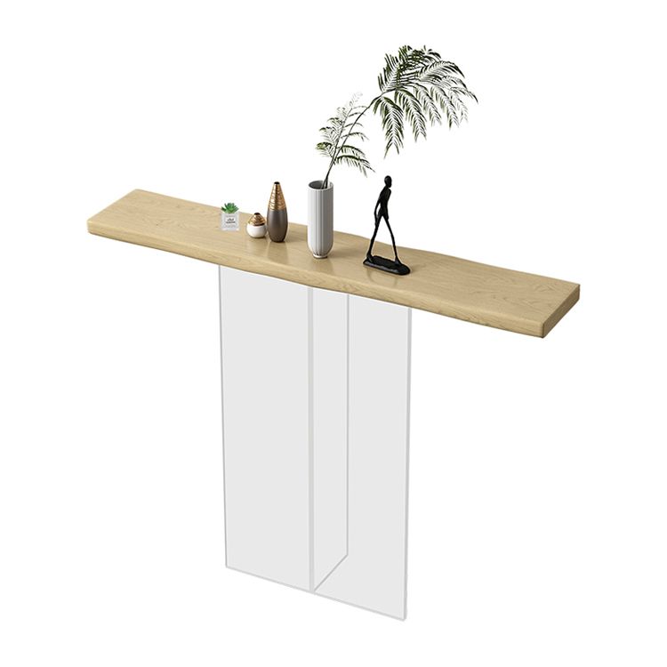 Tableau de console de rectangle en bois massif 29.53 pouces de haut table de l'extrémité avec jambe acrylique