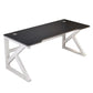 Modern Style Computer Desk Rectangular Shaped Task Desk in White/Black for Home Clearhalo 'furn' 'furn_office_desk' 'Furniture' 'Office Desks' 'Office Furniture' 'office_desk' 1200x1200_0c17b8de-b6d0-4bb9-8753-ff5c4aacaba7