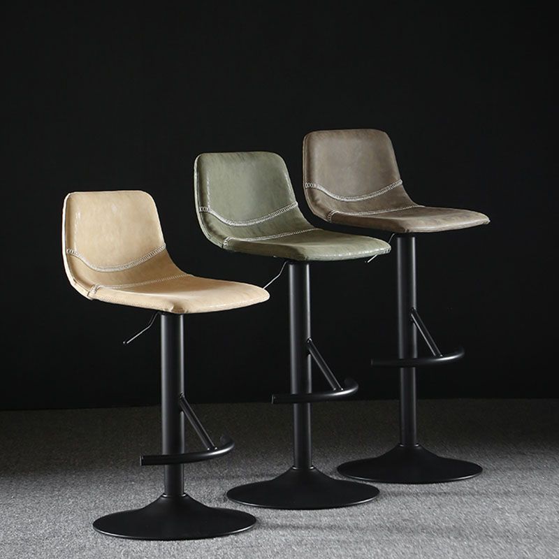 Nordic Indoor Barstool Adjustable Metal Swivel Tall Stool with Leather Seat Clearhalo 'Bar Furniture' 'Bar Stools' 'bar_stools' 'furn' 'furn_bar_stools' 'furniture_bar_stools' 'Kitchen & Dining Furniture' 'kitchen&dining_furn' 'kitchen' 'kitchen_furn' Furniture' 1200x1200_0c18090b-7774-488c-bd13-18620ec2ad94