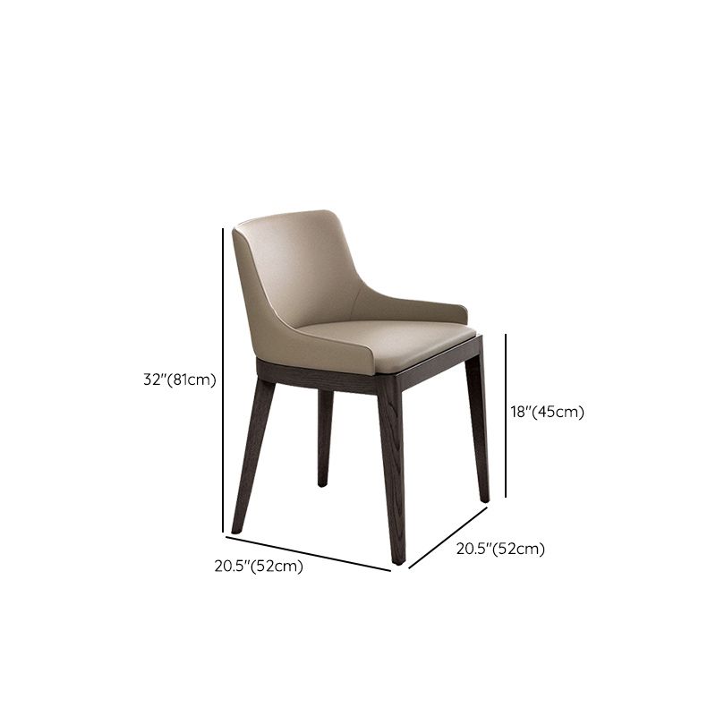 Contemporary Upholstered Arm Chair Solid Wood Home Dining Chair