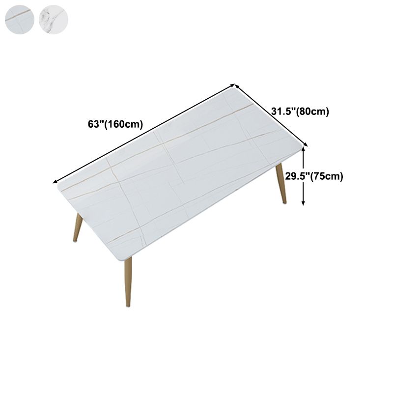 Mesa de la base de oro de la piedra mesa de cocina mesa de comedor de rectángulo de lujo tradicional