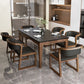 Modern Rectangle Dining Table Black Stone Top Dinette Table with Wooden Legs Clearhalo 'Dining Tables & Seating' 'Dining Tables' 'dining_table' 'furn' 'furn_dining_table' 'Furniture' 'Kitchen & Dining Furniture' 1200x1200_0c1be9fd-21ed-4ff7-b287-f252d7cc38e6
