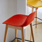 Contemporary Plastic Armless Bar Stool with Beech Solid Wood Base