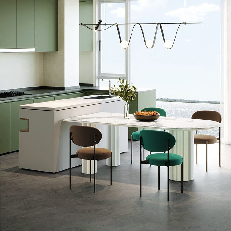 Metal Modern Free Form Indoor Table Sintered Stone Table for Dining Room Clearhalo ' dining_table' 'Dining Tables & Seating' 'Dining Tables' 'furn' 'furn_dining_table' 'Furniture' 'furniture_dining_table' 'Kitchen & Dining Furniture' 'kitchen&dining_furn' 'kitchen' 'kitchen_dining_table' 1200x1200_0c1ebbd5-a5ca-4206-a1d1-fe22d510b4a1
