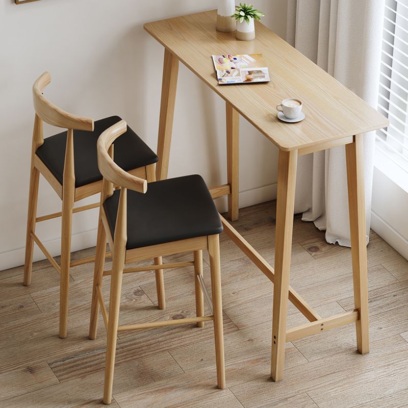 Juego de pub con altura de mostrador de 1/2/3 piezas en total natural con madera maciza