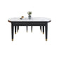 Moderne uitschuifbare eettafel, wit rond stenen tafelblad voor eetkamer