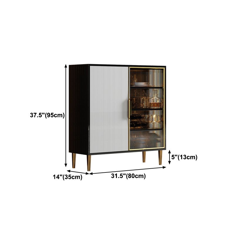 Glass Door Wood Sideboard Glam Server Cabinet with Storage for Kitchen Clearhalo 'buffet_sideboard' 'Buffets & Sideboards' 'furn' 'furn_buffet_sideboard' 'Furniture' 'Kitchen & Dining Furniture' 1200x1200_0c20c39a-7c56-4fa7-b717-13cfc6376b05