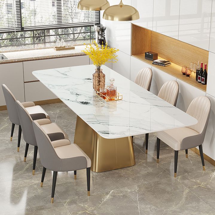 Traditional Luxury Style Sintered Stone Dining Table Rectangle Table with Pedestal Base Clearhalo ' dining_table' 'Dining Tables & Seating' 'Dining Tables' 'furn' 'furn_dining_table' 'Furniture' 'furniture_dining_table' 'Kitchen & Dining Furniture' 'kitchen&dining_furn' 'kitchen' 'kitchen_dining_table' 1200x1200_0c221414-bf4f-47ef-9c82-c691524d9c4b