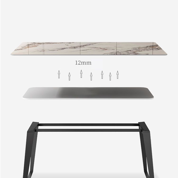 Modern 1/4/5/7 Pieces Dinette Set with Sintered Stone Top Rectangle Dining Table Set Clearhalo 'Dining Room Sets' 'Dining Tables & Seating' 'dining_room_set' 'furn' 'furn_dining_room_set' 'Furniture' 'furniture_dining_room_set' 'Kitchen & Dining Furniture' 1200x1200_0c224906-03e7-4313-b918-fb9ceda01cf7