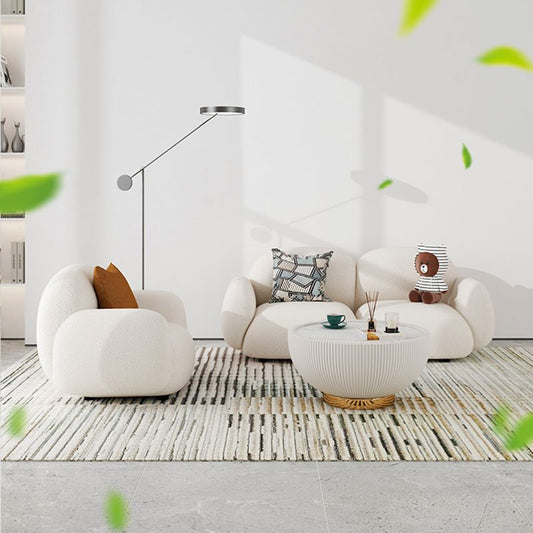 Contemporary Square Arm Sofa with Pillows Seating in Green and Beige