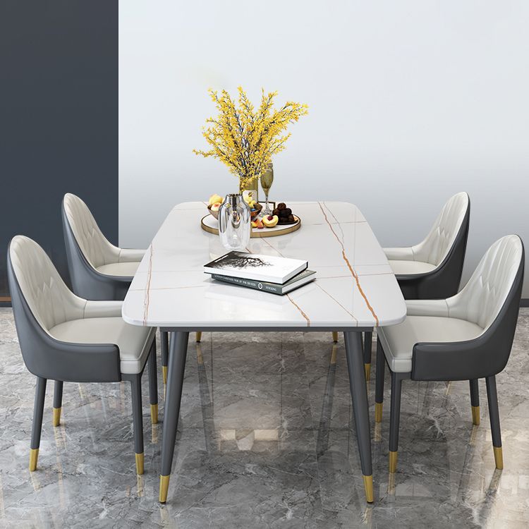 Traditional Luxury Rectangle Dining Table Sintered Stone Table with 4 Black Legs for Dining Room Clearhalo ' dining_table' 'Dining Tables & Seating' 'Dining Tables' 'furn' 'furn_dining_table' 'Furniture' 'furniture_dining_table' 'Kitchen & Dining Furniture' 'kitchen&dining_furn' 'kitchen' 'kitchen_dining_table' 1200x1200_0c22f01d-37b5-403f-affd-23358bc5a846