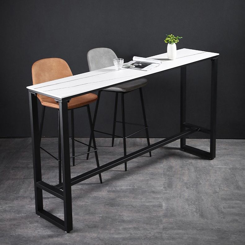 Modern Rectangle Footrest Event and Cocktail Table Black Slate Patio Bar Table Clearhalo 'Bar Furniture' 'Bar Tables' 'bar_tables' 'furn' 'furn_bar_tables' 'Furniture' 'furniture_bar_tables' 'Kitchen & Dining Furniture' 'kitchen&dining_furn' 'kitchen' 1200x1200_0c248735-fb74-4226-ad3f-769ea4063ef9