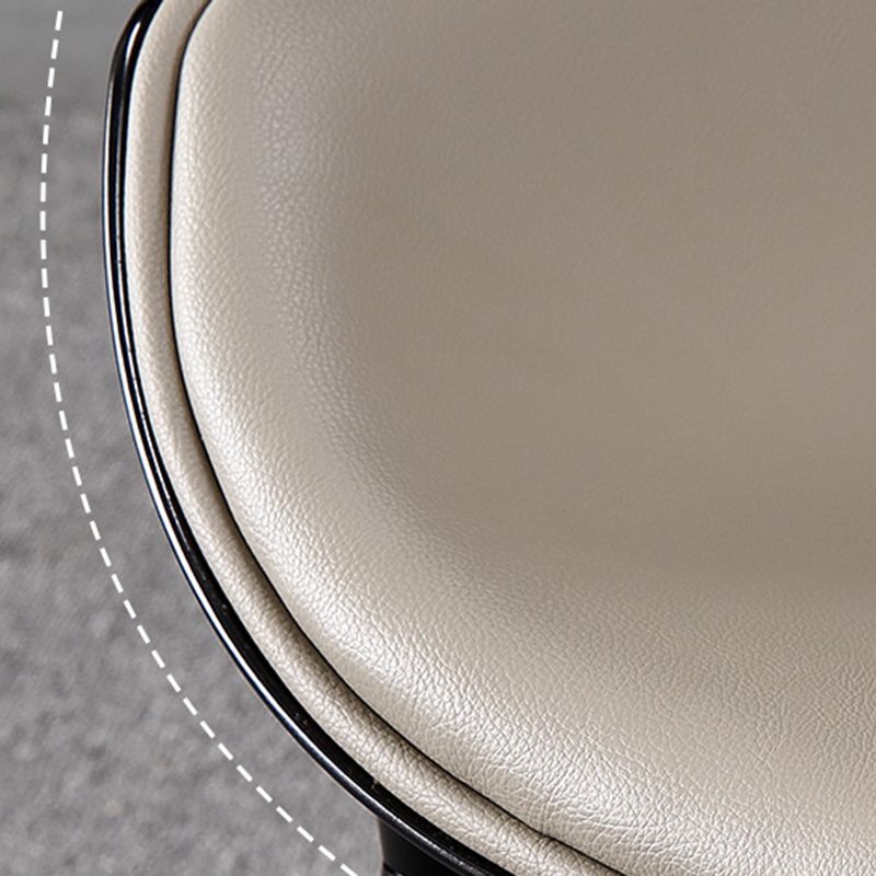 Contemporary Sloped Arm Chair Leather Curved Parsons Arm Chair for Brasserie Clearhalo ' kitchen&dining_furn' 'Dining Chairs' 'Dining Tables & Seating' 'dining_chair' 'furn' 'furn_dining_chair' 'Furniture' 'furniture_dining_chair' 'Kitchen & Dining Furniture' 'kitchen' 1200x1200_0c24dbcd-de56-4254-9618-00997e7017b3