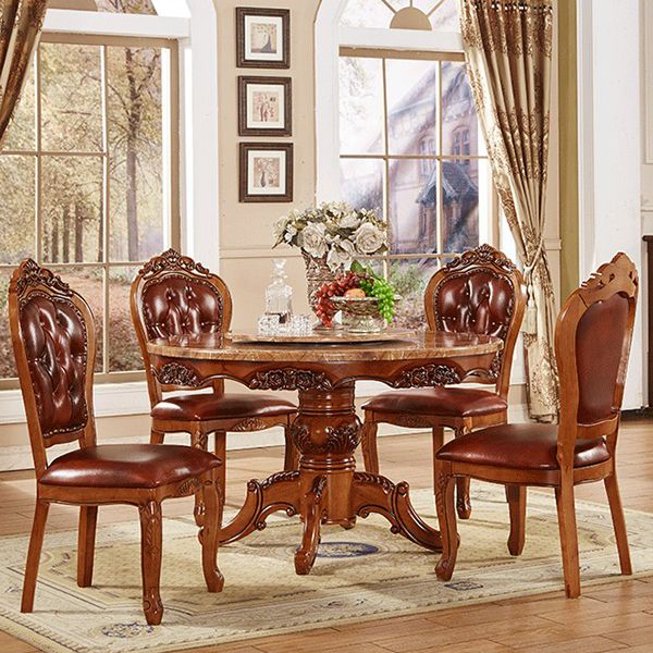 51.18'' Vitoria Round Shape Table Kitchen Dining Table with Pedestal Base Clearhalo ' dining_table' 'Dining Tables & Seating' 'Dining Tables' 'furn' 'furn_dining_table' 'Furniture' 'furniture_dining_table' 'Kitchen & Dining Furniture' 'kitchen&dining_furn' 'kitchen' 'kitchen_dining_table' 1200x1200_0c2564e5-b33b-4b86-97c5-8ed374a4fe97