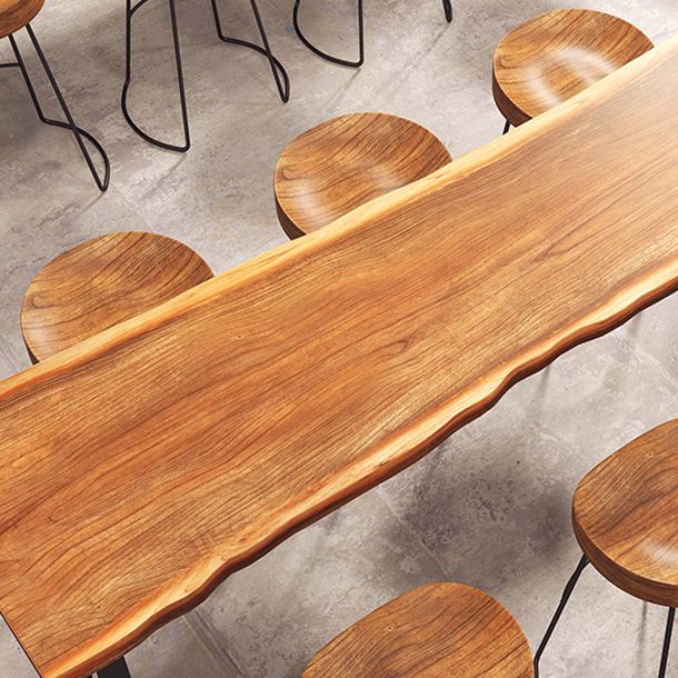 Solid Wood Bar Dining Table Industrial Bar Dining Table with Black Sled Base Clearhalo 'Bar Furniture' 'Bar Tables' 'bar_tables' 'furn' 'furn_bar_tables' 'Furniture' 'furniture_bar_tables' 'Kitchen & Dining Furniture' 1200x1200_0c26ffe9-ba72-4d78-a8d6-dc8b7b12b226