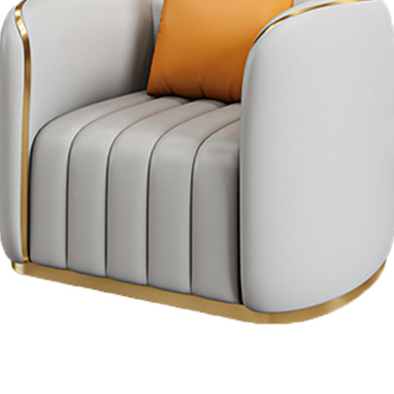 Tuxedo Arm Sofa in Grey/Blue Faux Leather Sofa with Metal Accent Clearhalo 'furn' 'furn_sofas' 'Furniture' 'Living Room Furniture' 'Sofa' 'sofas' 1200x1200_0c277fc5-e52e-48de-9e34-133f1ced3605