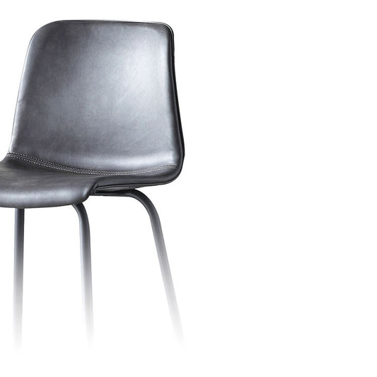 Sgabello da bar in pelle posteriore bassista in stile contemporaneo con gambe metalliche