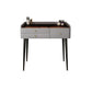 Modern Glass Top Makeup Vanity Table in Gray with Storage Drawers Clearhalo 'Bedroom Furniture' 'furn' 'furn_makeup_vanities' 'Furniture' 'Makeup Vanities' 'makeup_vanities' 1200x1200_0c2c4028-33bc-4438-90bf-4297d2e68c9d