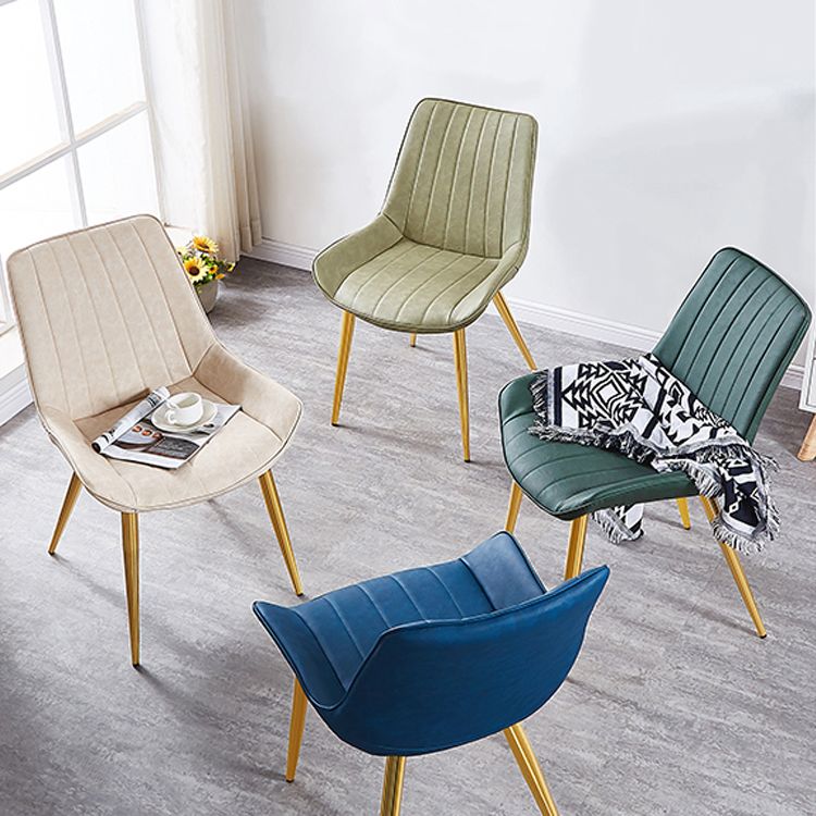 Glam Style Dining Room Chair Wingback Parsons Chair with 4 Metal Legs for Home Use Clearhalo ' kitchen&dining_furn' 'Dining Chairs' 'Dining Tables & Seating' 'dining_chair' 'Furniture' 'furniture_dining_chair' 'Kitchen & Dining Furniture' 'kitchen' 1200x1200_0c2cb958-13d1-4bad-b32e-341fa4d78567