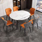 Round Standard Sintered Stone Top Dining Set with 4 Black Metallic Legs for Dining Furniture Clearhalo 'Dining Room Sets' 'Dining Tables & Seating' 'dining_room_set' 'furn' 'furn_dining_room_set' 'Furniture' 'furniture_dining_room_set' 'Kitchen & Dining Furniture' 'kitchen&dining_furn' 'kitchen' 1200x1200_0c2e9c6f-b477-43de-a238-b8fe8423ad38