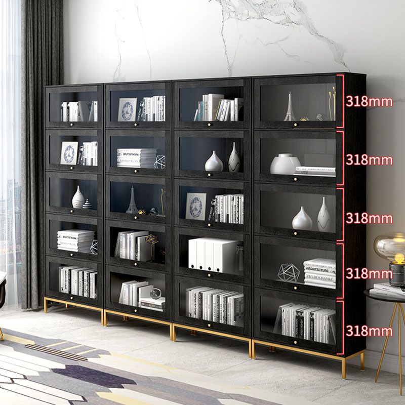 Glam Manufactured Wood Standard Bookcase Vertical Bookcase with Glass Doors Clearhalo 'Bookcases' 'furn' 'furn_bookcases' 'Furniture' 'furniture_bookcases' 'kitchen' 'kitchen_bookcases' 'Living Room Furniture' 'Office Furniture' 1200x1200_0c2ed17a-e28f-4508-acad-213fb1a15543