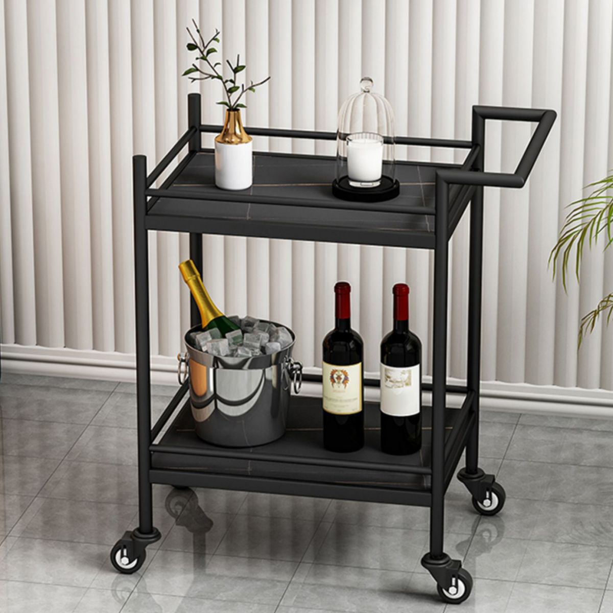 29.52" High Rolling Contemporary Prep Table Stone Prep Table Clearhalo 'furn' 'furn_kitchen_islands_carts' 'Furniture' 'Kitchen & Dining Furniture' 'Kitchen Islands & Carts' 'kitchen_islands_carts' 1200x1200_0c30753e-b998-4a1d-a53c-7f09b5b5e47a