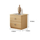 Solid Wood Accent Table Nightstand Modern Bed Nightstand with 2 Drawers